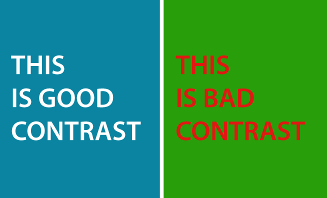 font contrast example