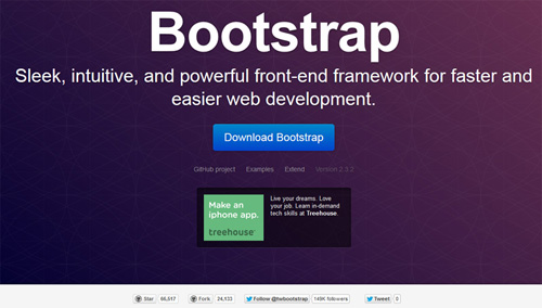 bootstrap homepage with call to action