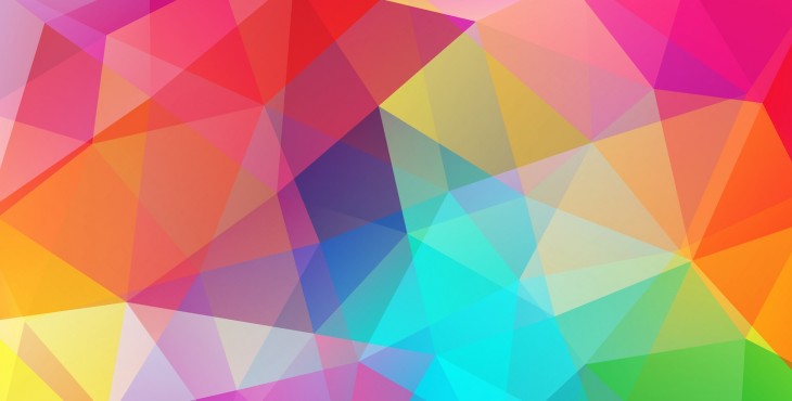 different colored polygons assembled together